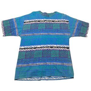 Saturdays Women's Short Sleeve Shirt Size Medium Blue Green